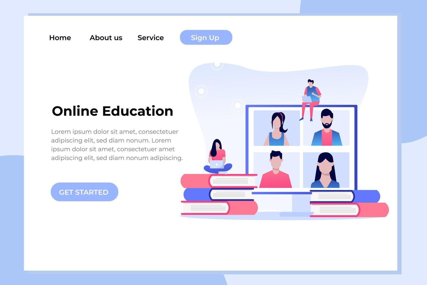 Unique modern flat design concept of online education for website and mobile apps. easy to edit and customize vector