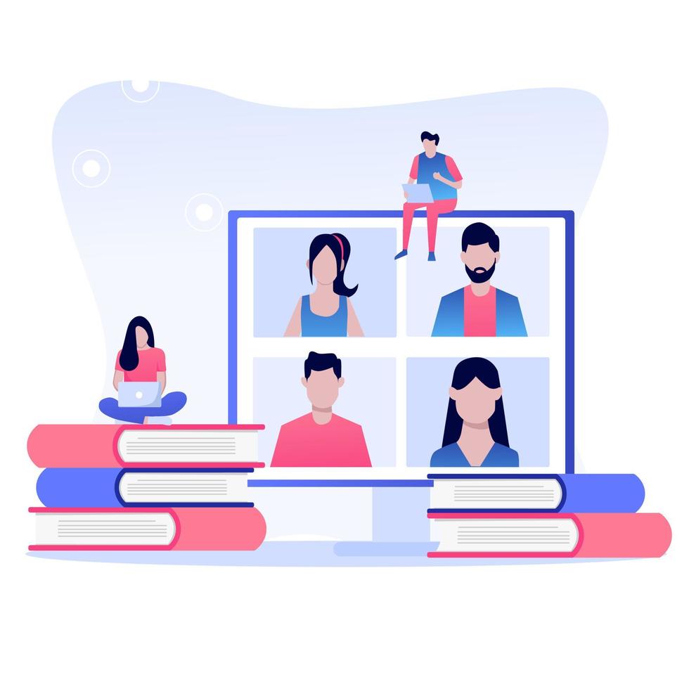 online education at home. Modern vector illustration concepts for website and mobile website development