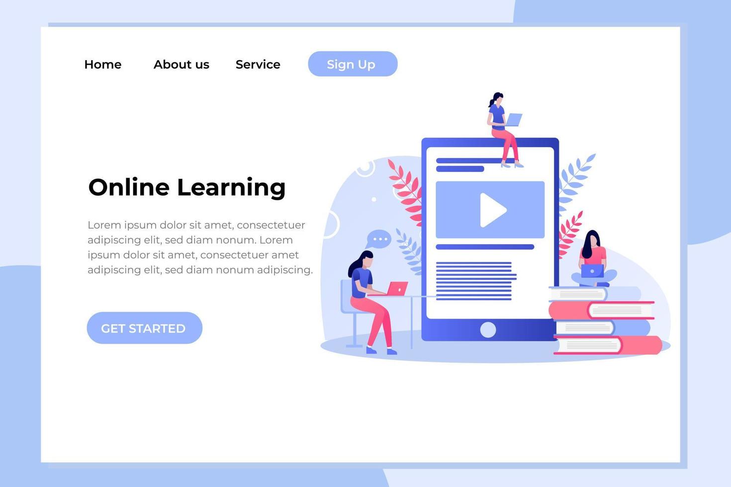 Unique modern flat design concept of online education for website and mobile apps. easy to edit and customize vector