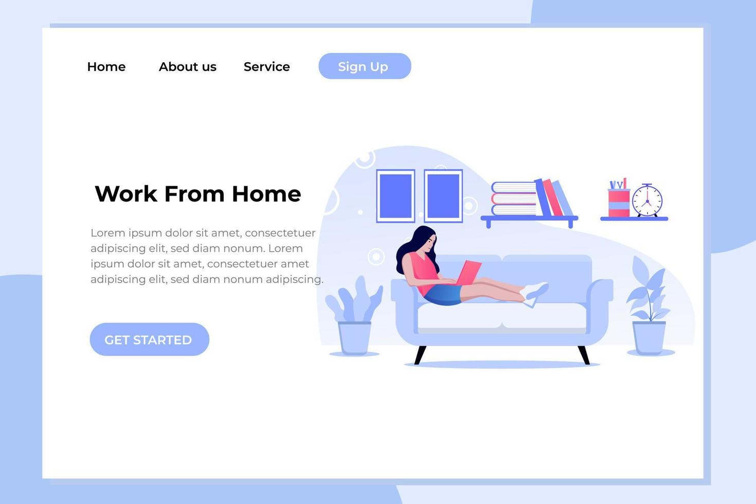 Unique modern flat design concept of Work From Home for website and mobile apps. easy to edit and customize vector