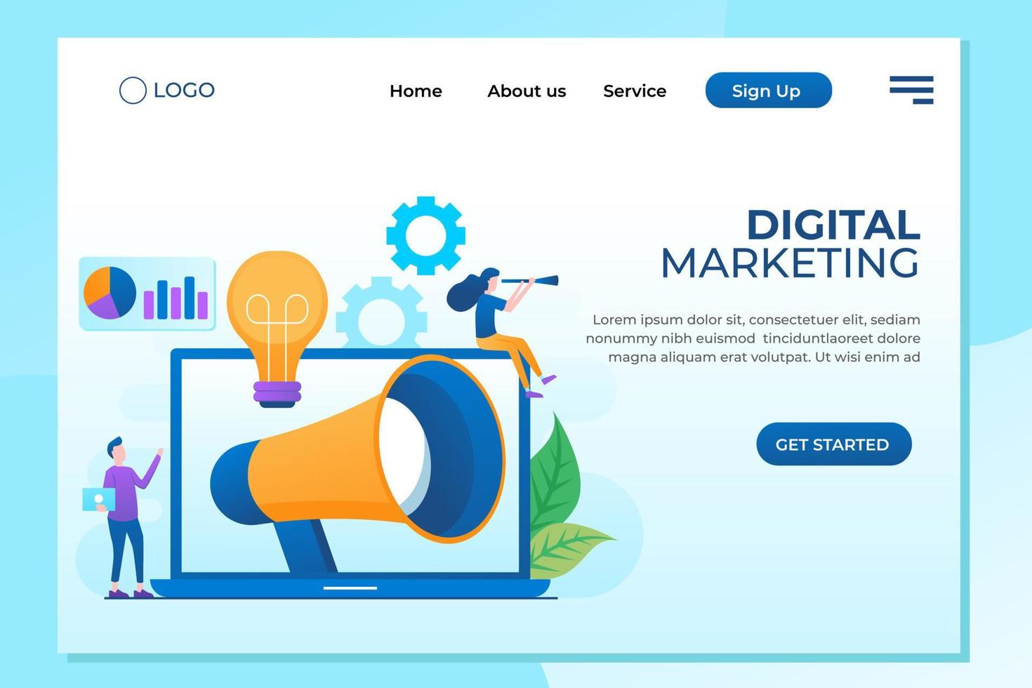 Agency and digital marketing concept. Social media for web. Can use for web banner, infographics, mobile apps. Flat illustration isolated on white background vector