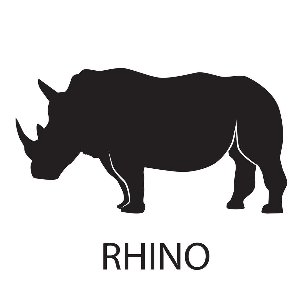 vector de sombra de silueta de rinoceronte