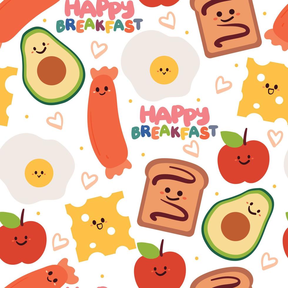 seamless pattern hand drawing cartoon food. for kids wallpaper, fabric print, textile, gift wrapping paper vector