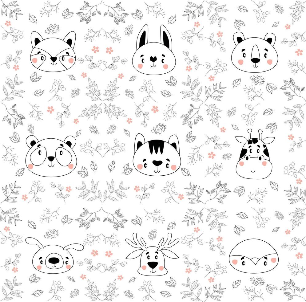 Have a nice day set cute cryptic animals are in action. bear, penguin, koala, wolf, fox, tiger, bunny, birt, cat.  .No gradient used, easy to print and color. Vector files can be scaled to any size.