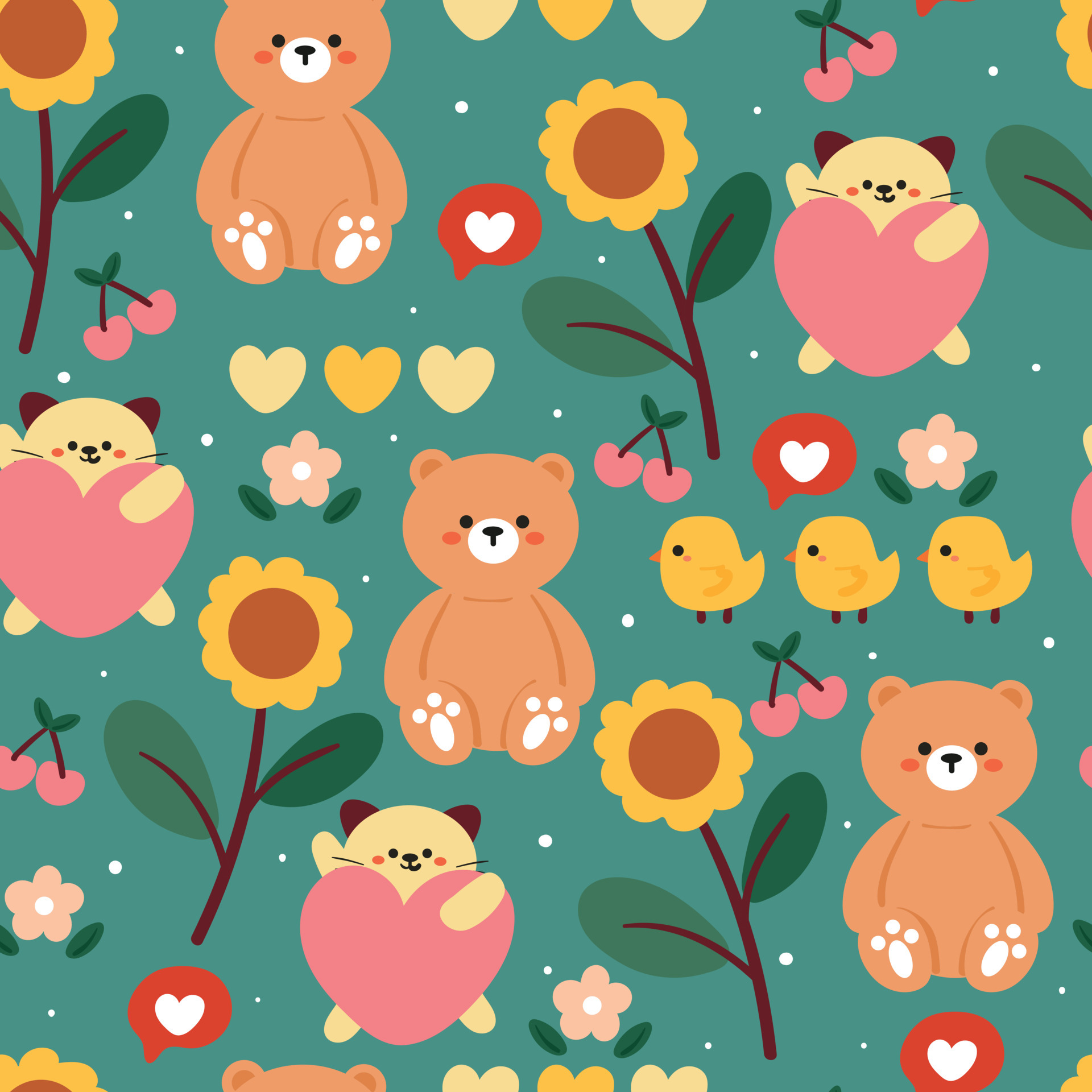 seamless pattern hand drawing cartoon bear and flower. for kids wallpaper, fabric print, textile, gift wrapping paper 6428538 Vector Art at Vecteezy seamless pattern hand drawing cartoon bear and flower. for kids wallpaper, fabric print, textile, gift wrapping paper 6428538 Vector Art at Vecteezy