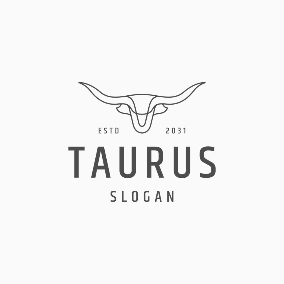 Taurus line art logo icon design template vector