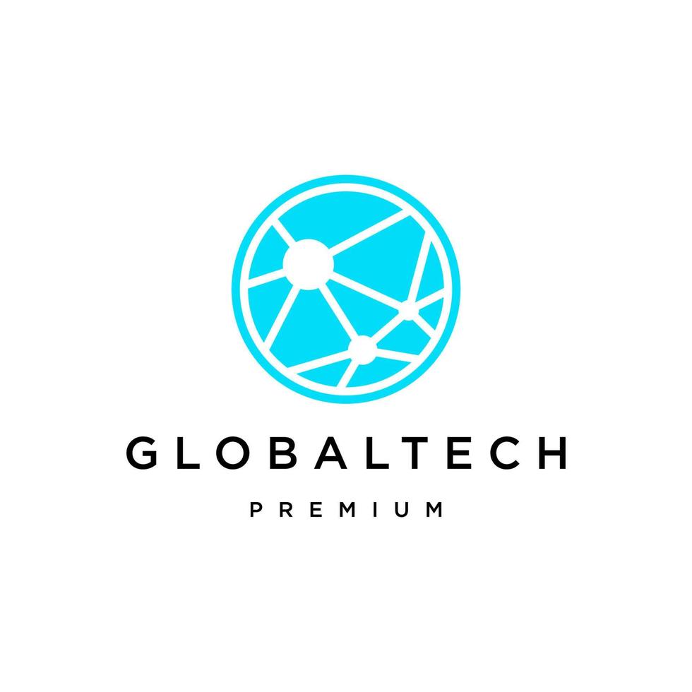 plantilla de diseño de icono de logotipo de tecnología global vector