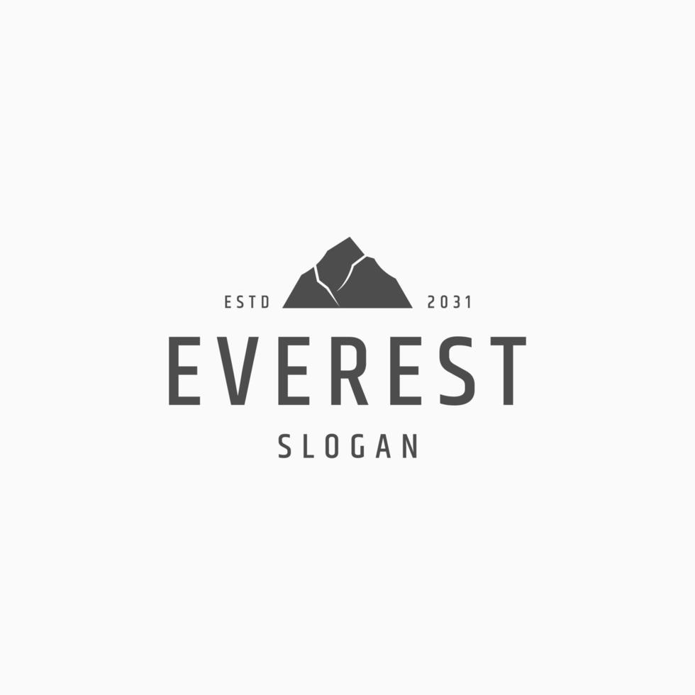 plantilla de diseño de icono de logotipo de silueta de everest vector