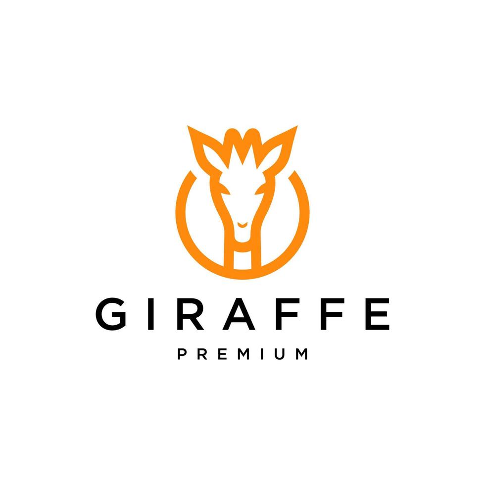 Giraffe head logo icon design template vector