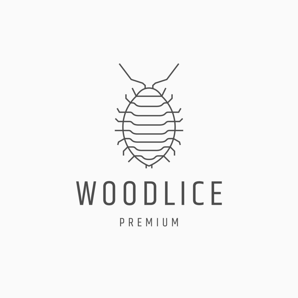 plantilla de diseño de icono de logotipo de arte de línea de woodlice vector