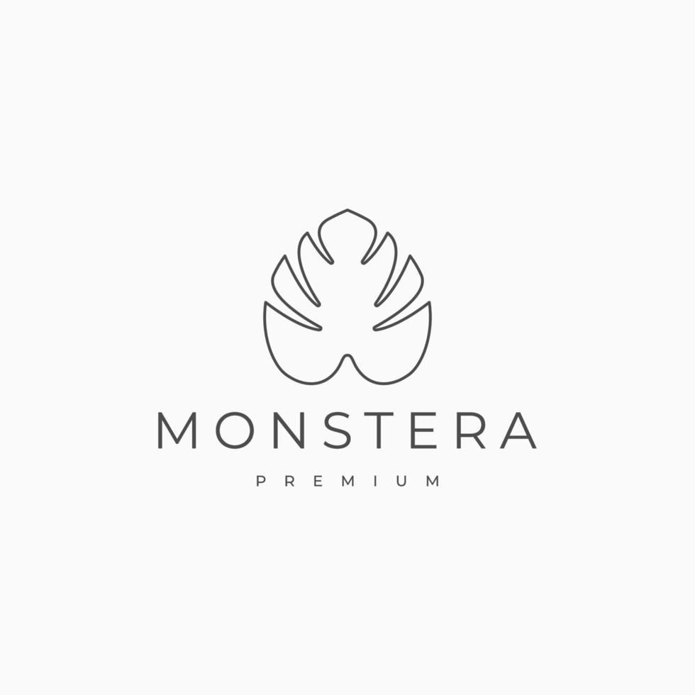 Monstera logo icon design template vector