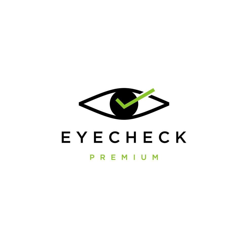 Eye check logo icon design template flat vector