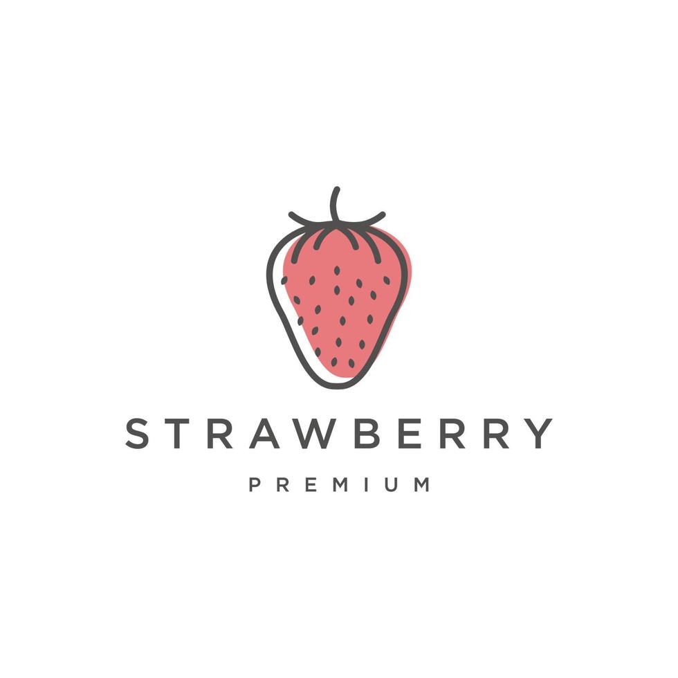 Strawberry logo icon design template vector