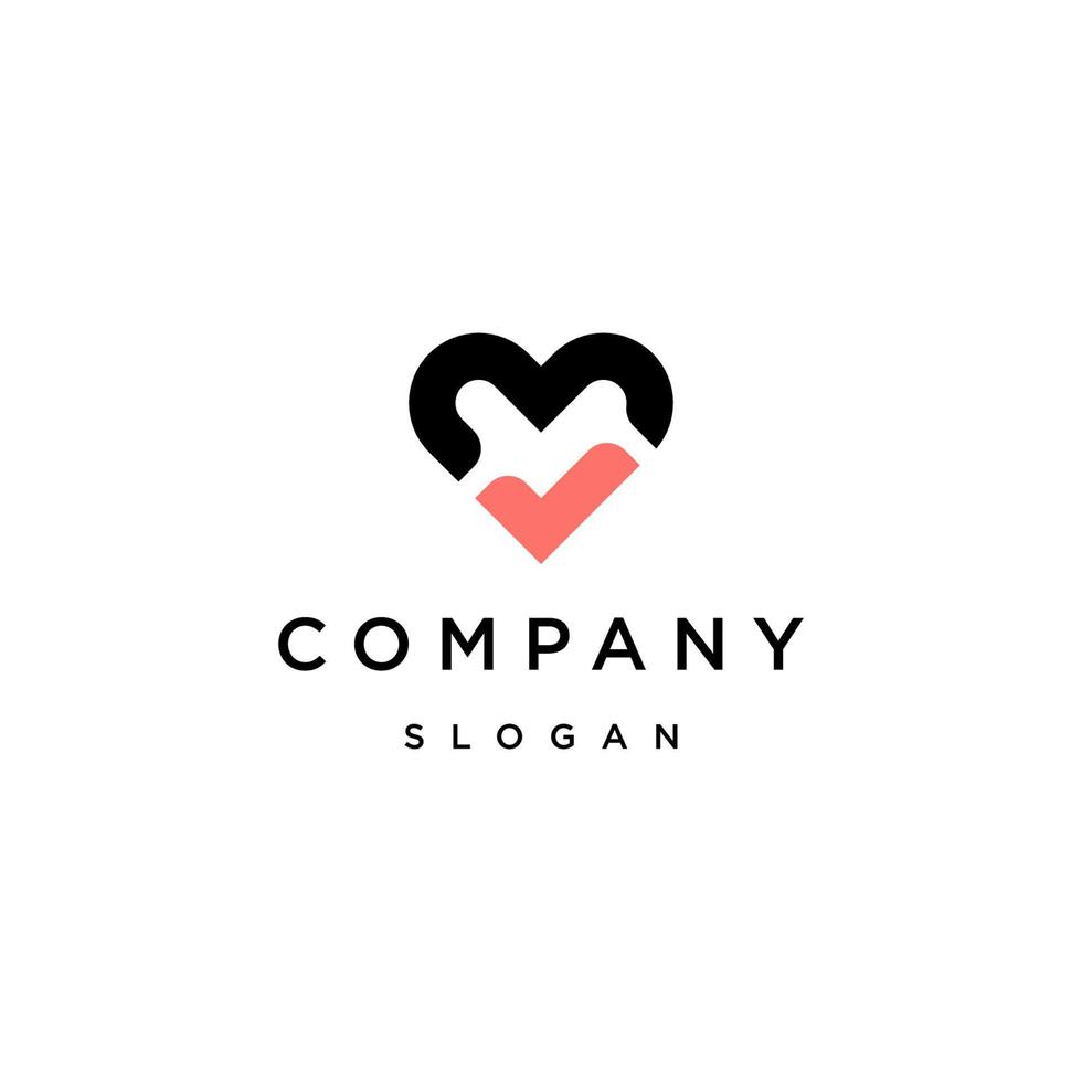 Heart logo template Love logo icon vector design V3