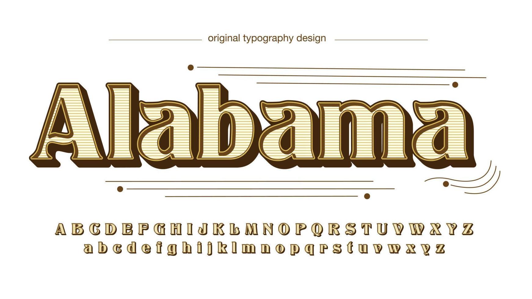 yellow old decorative 3d typography vector