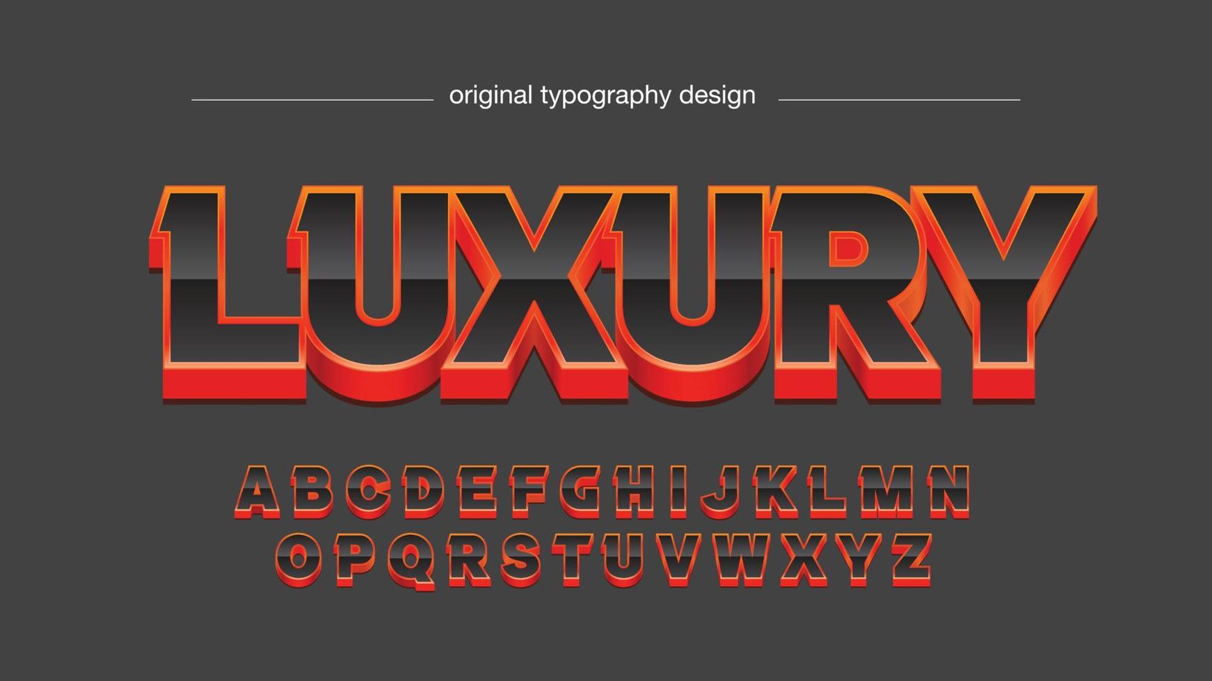 red and black bold 3d uppercase sports typography vector