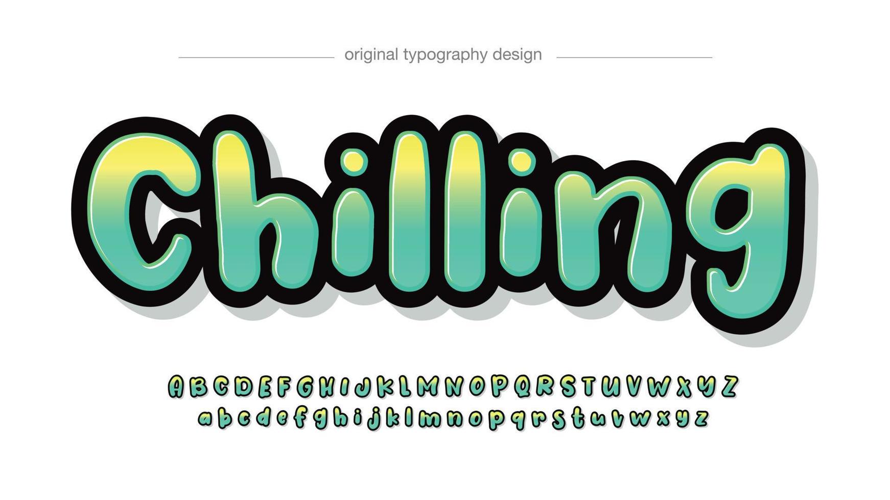 green and yellow bubble graffiti typography vector