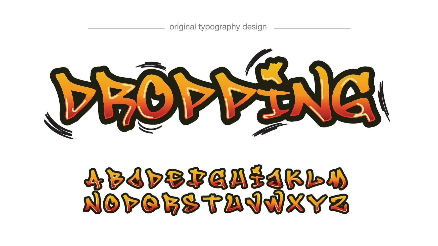 orange and red graffiti tag typography vector
