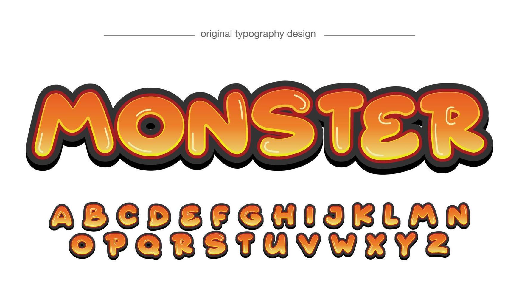 orange bubble rounded cartoon typography vector