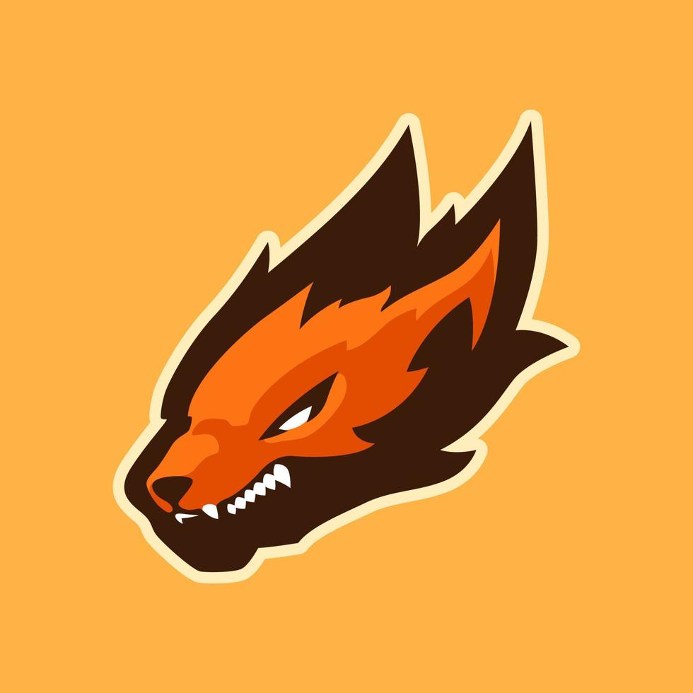 Angry fox mascot logo design vector