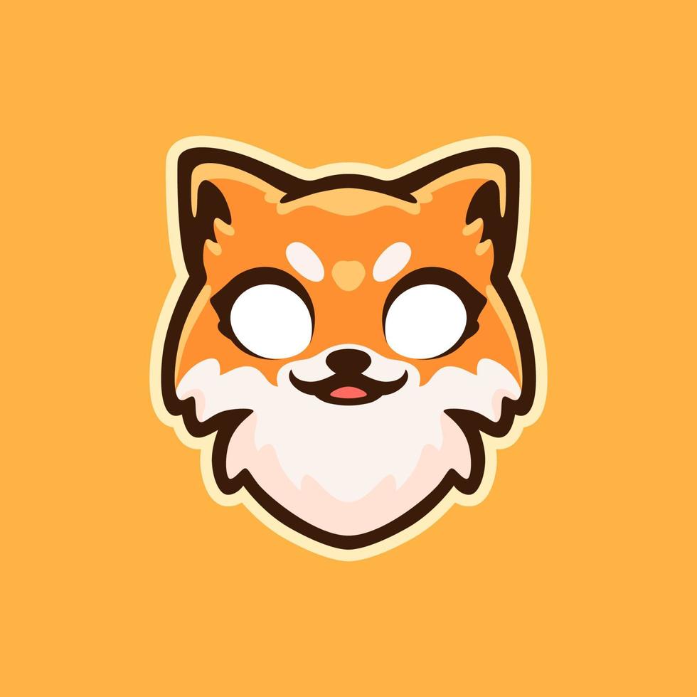 lindo diseño de logotipo de mascota de zorro gordito vector