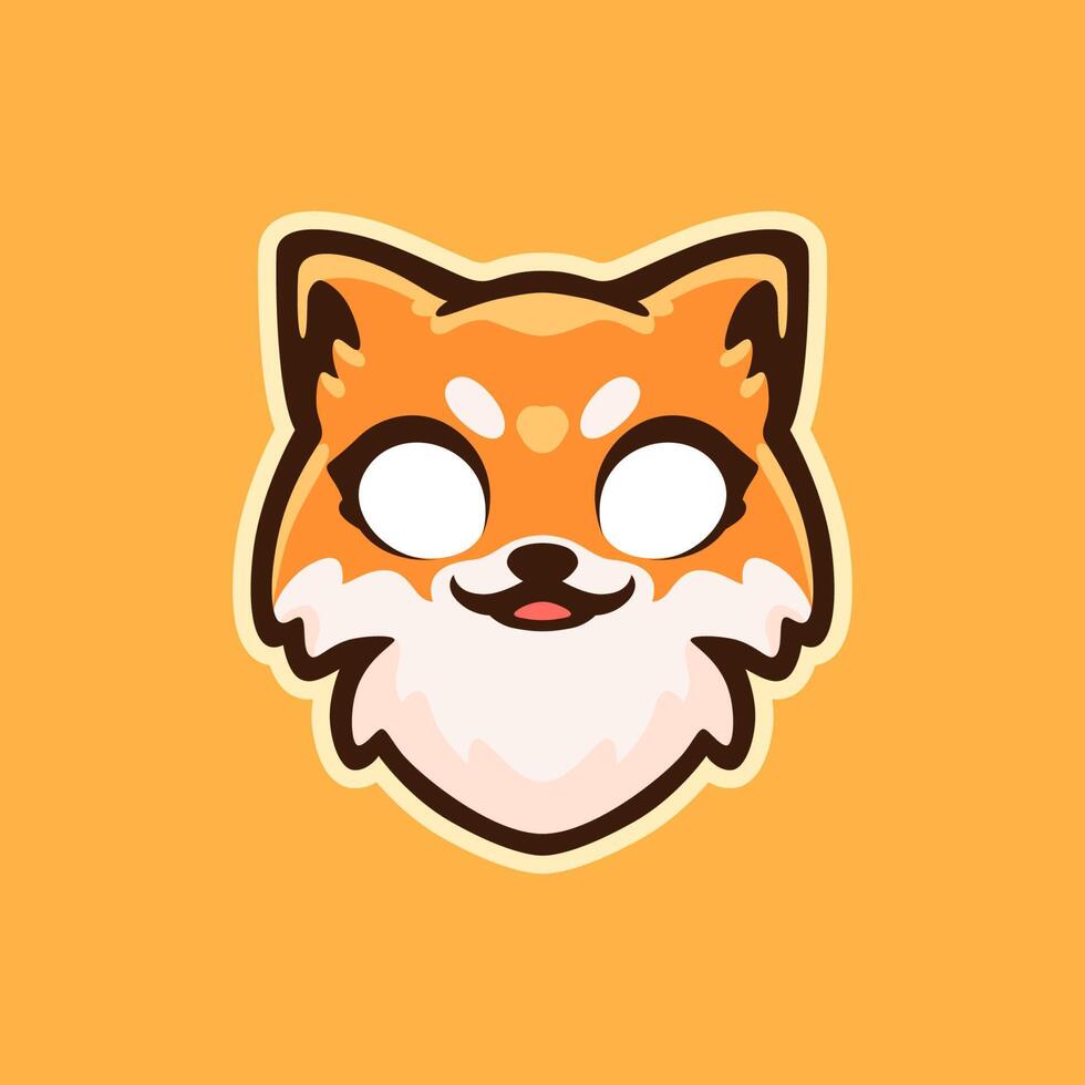 Cute chubby fox mascot logo design 6428707 Vector Art at Vecteezy