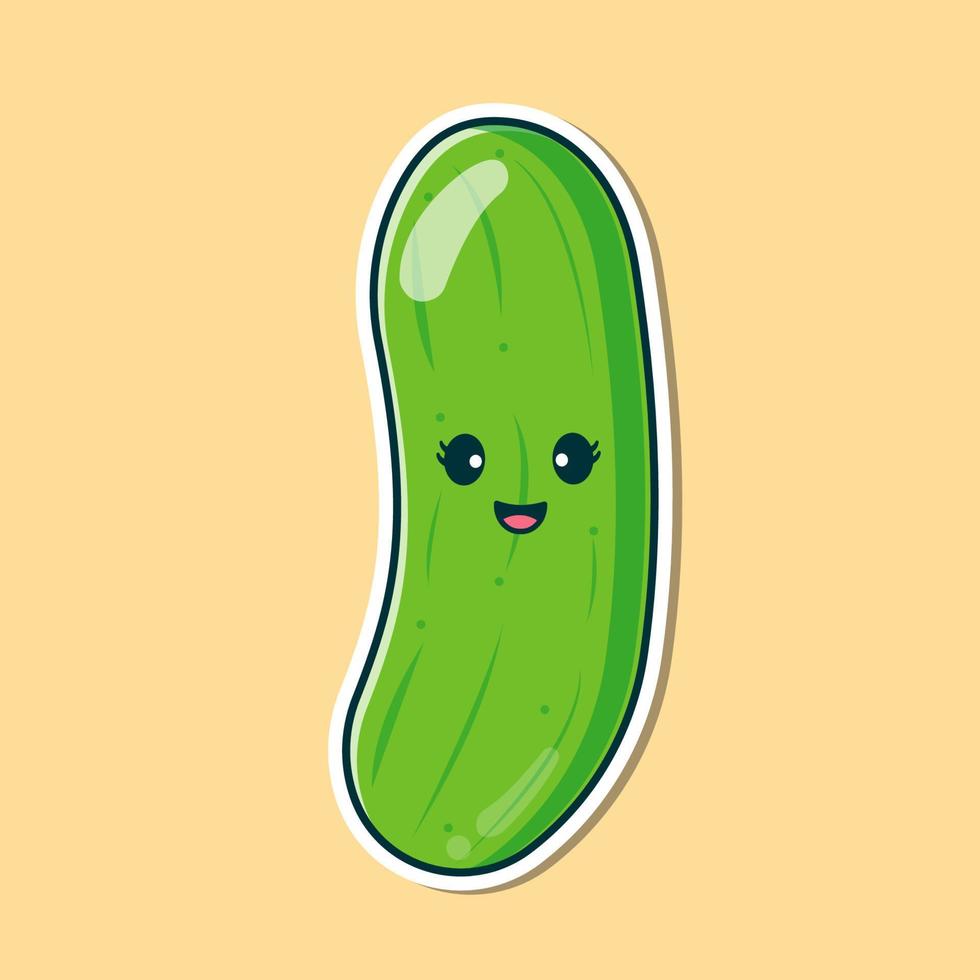 Cute Cucumber Illustration vector