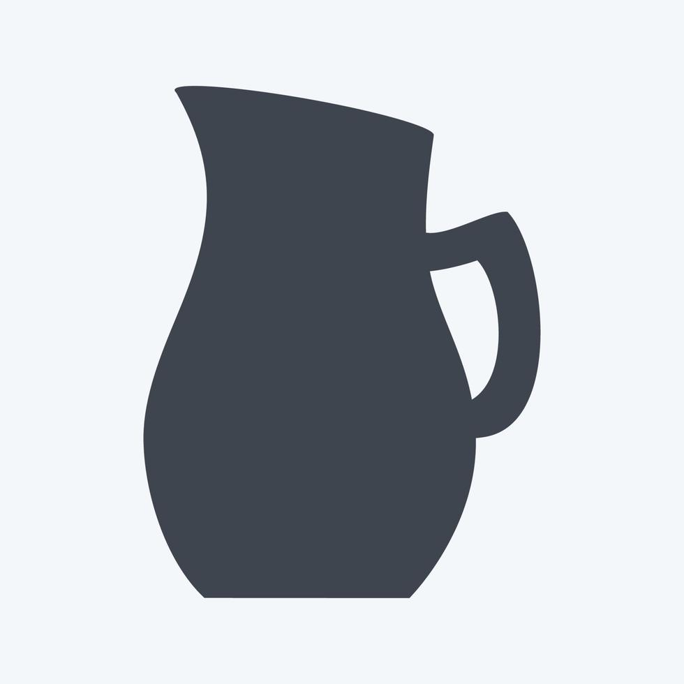 Jug of Water Icon in trendy glyph style isolated on soft blue background good for printing vector