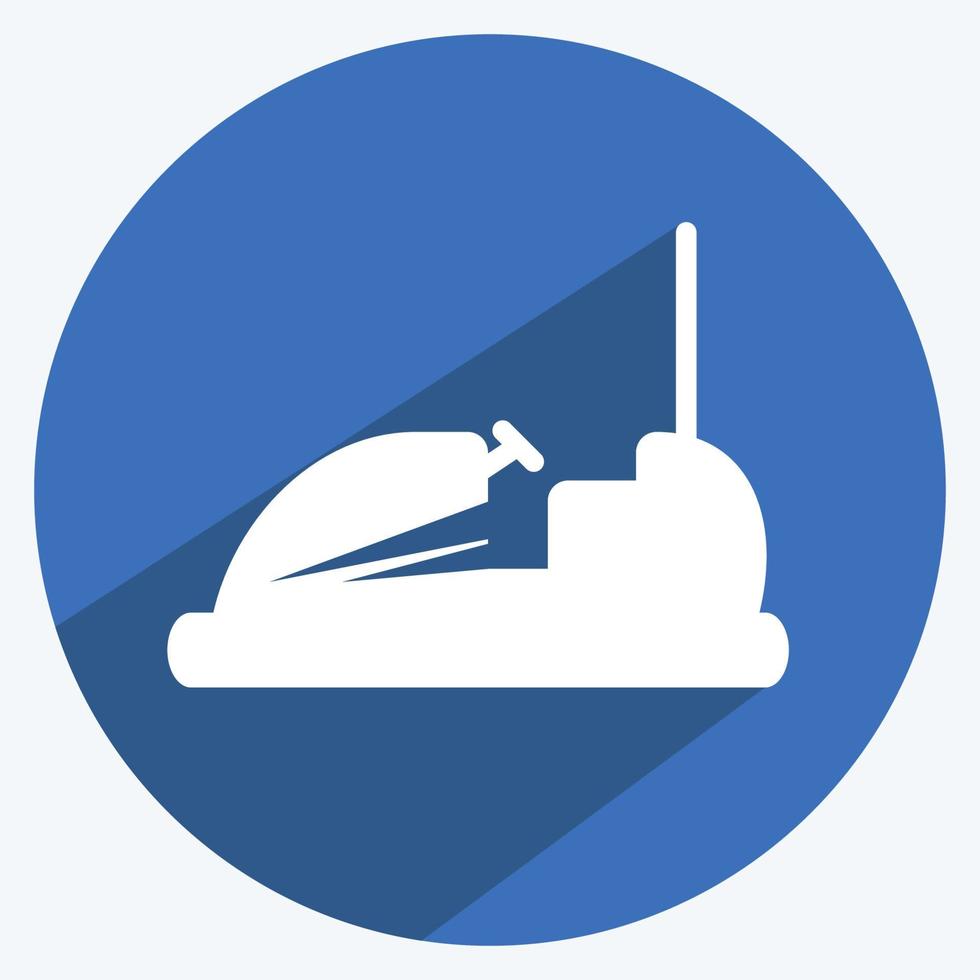 Cars Fighting Icon in trendy long shadow style isolated on soft blue background good for printing vector
