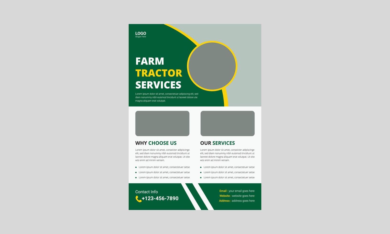 plantilla de volante de servicio agrícola y ganadero. diseño de folletos de servicios agrícolas orgánicos. portada, tamaño a4, folleto de servicios agrícolas, póster, listo para imprimir vector