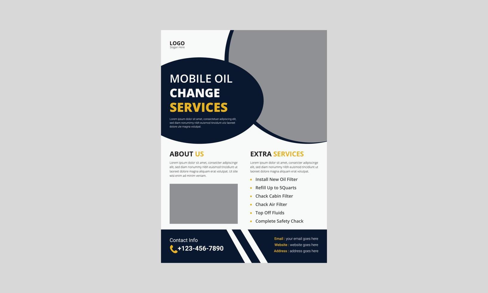 Oil Change Service Flyer Template. Auto Service flyer leaflet design. Automotive Service flyer design. cover, a4 size, flyer, poster, print ready vector