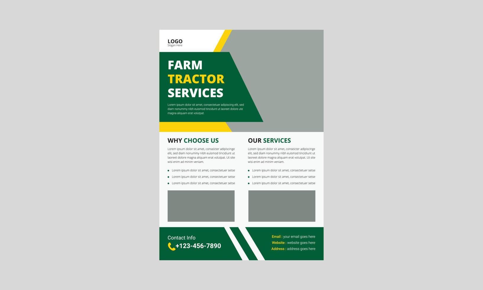 plantilla de volante de servicio agrícola y ganadero. diseño de folletos de servicios agrícolas orgánicos. portada, tamaño a4, folleto de servicios agrícolas, póster, listo para imprimir vector