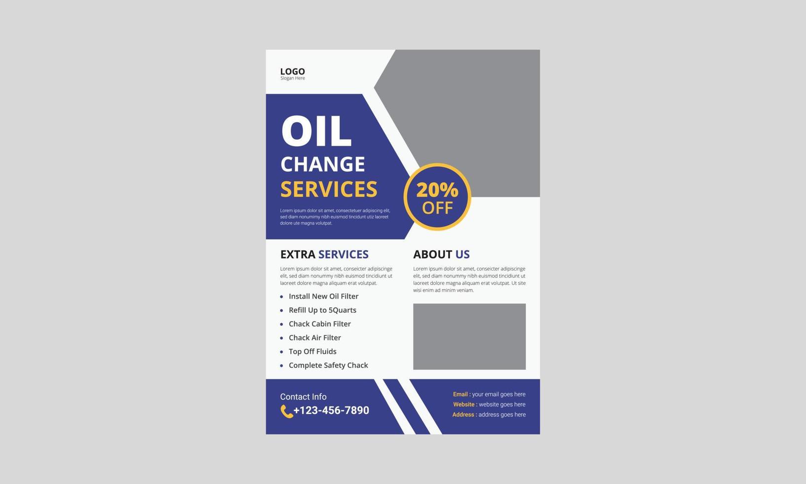 Oil Change Service Flyer Template. Auto Service flyer leaflet design. Automotive Service flyer design. cover, a4 size, flyer, poster, print ready vector