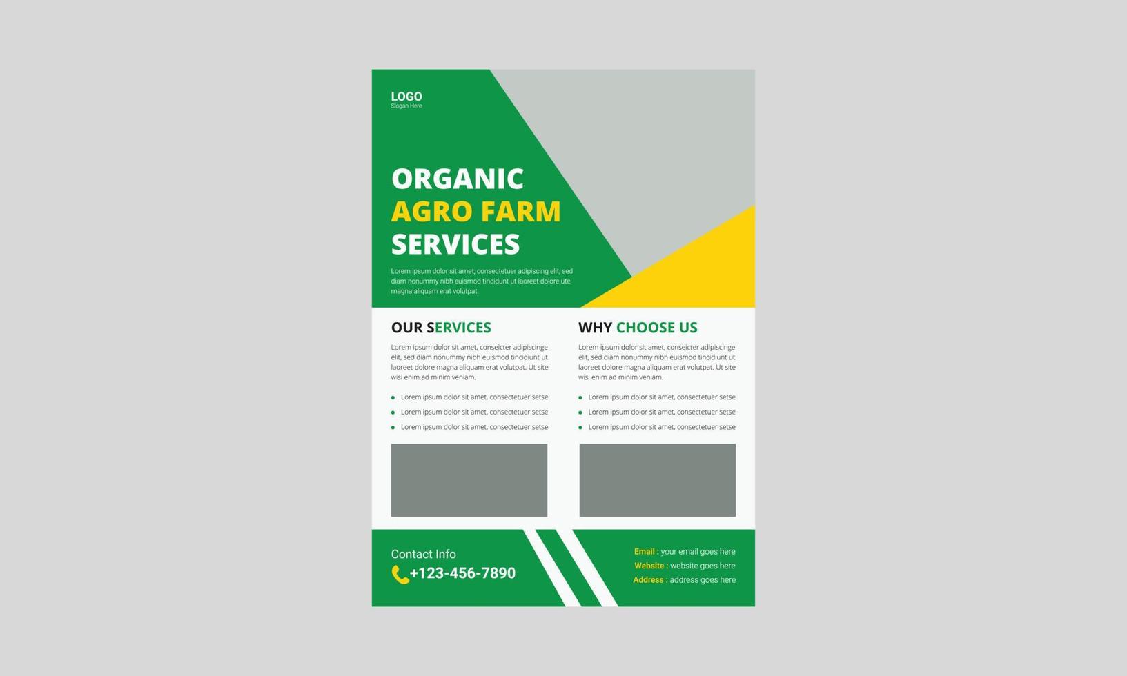 Agricultural and Farming Service Flyer Template. Organic AGRO Farm Services flyer leaflet design. cover, a4 size, farm service flyer, poster, print ready vector