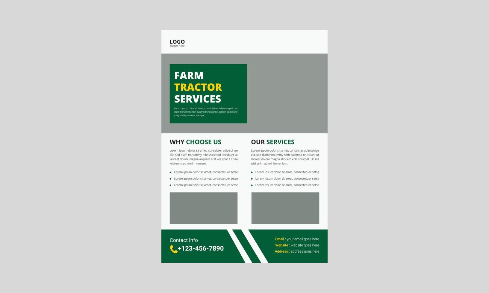 plantilla de volante de servicio agrícola y ganadero. diseño de folletos de servicios agrícolas orgánicos. portada, tamaño a4, folleto de servicios agrícolas, póster, listo para imprimir vector