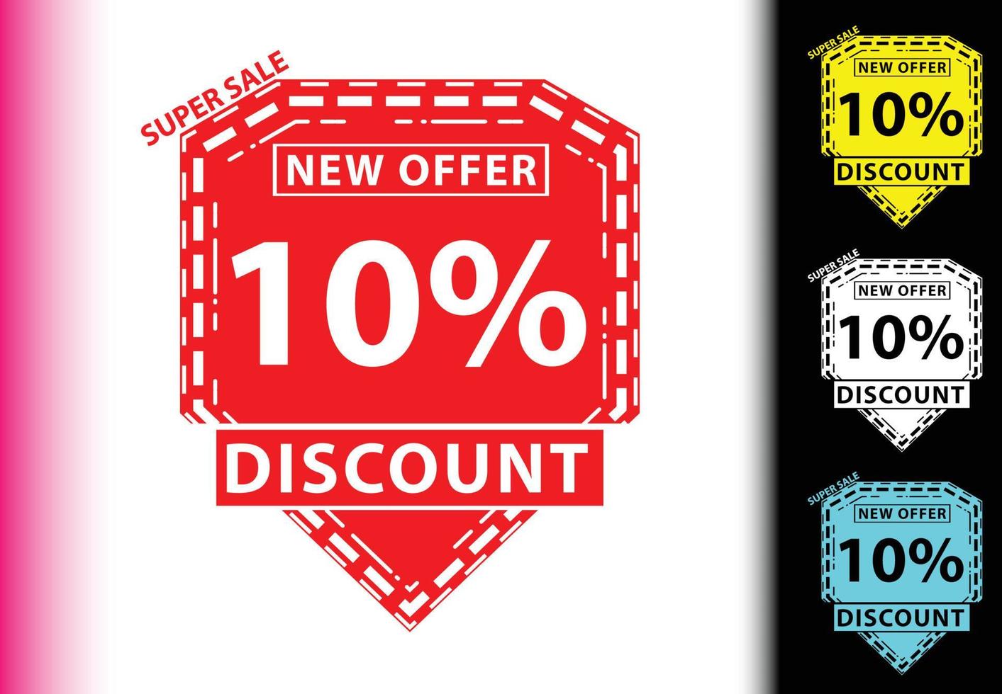 10 percent discount new offer logo and icon design template vector