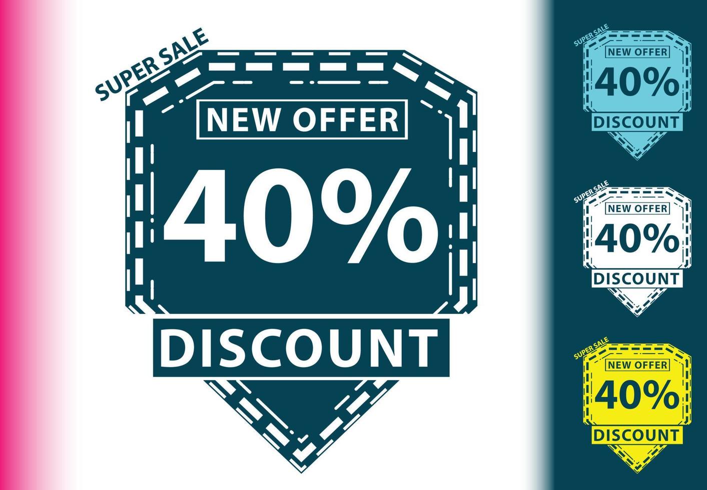 40 percent discount new offer logo and icon design template vector