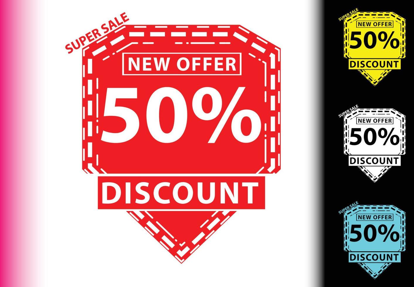 50 percent discount new offer logo and icon design template vector