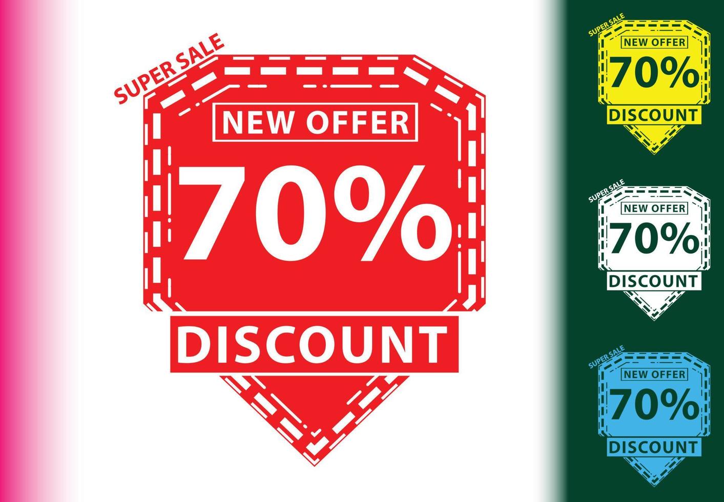 70 percent discount new offer logo and icon design template vector