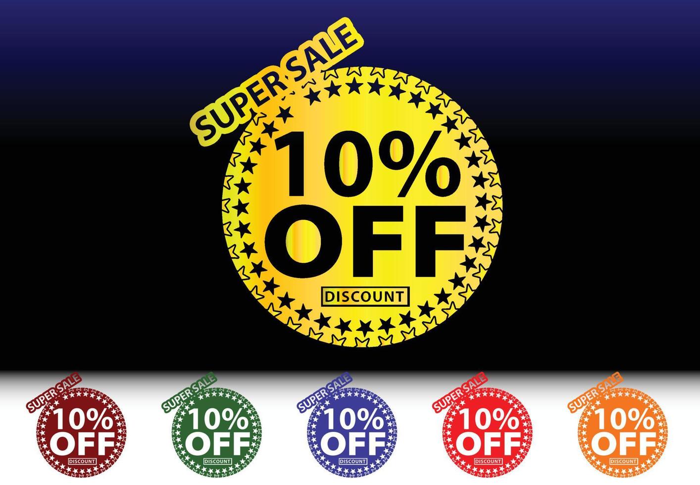 10 percent off new offer logo and icon design template vector