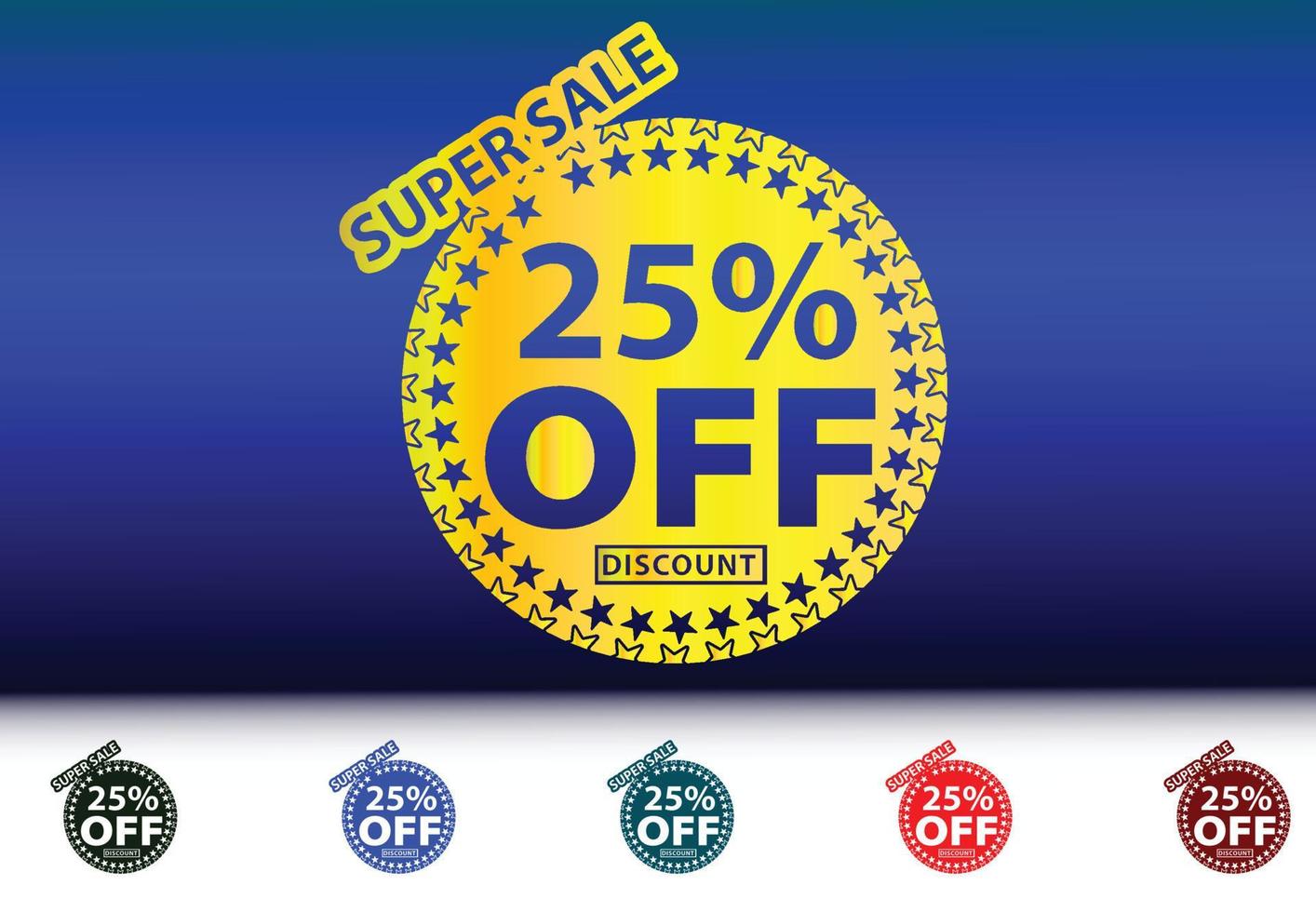 25 percent off new offer logo and icon design template vector