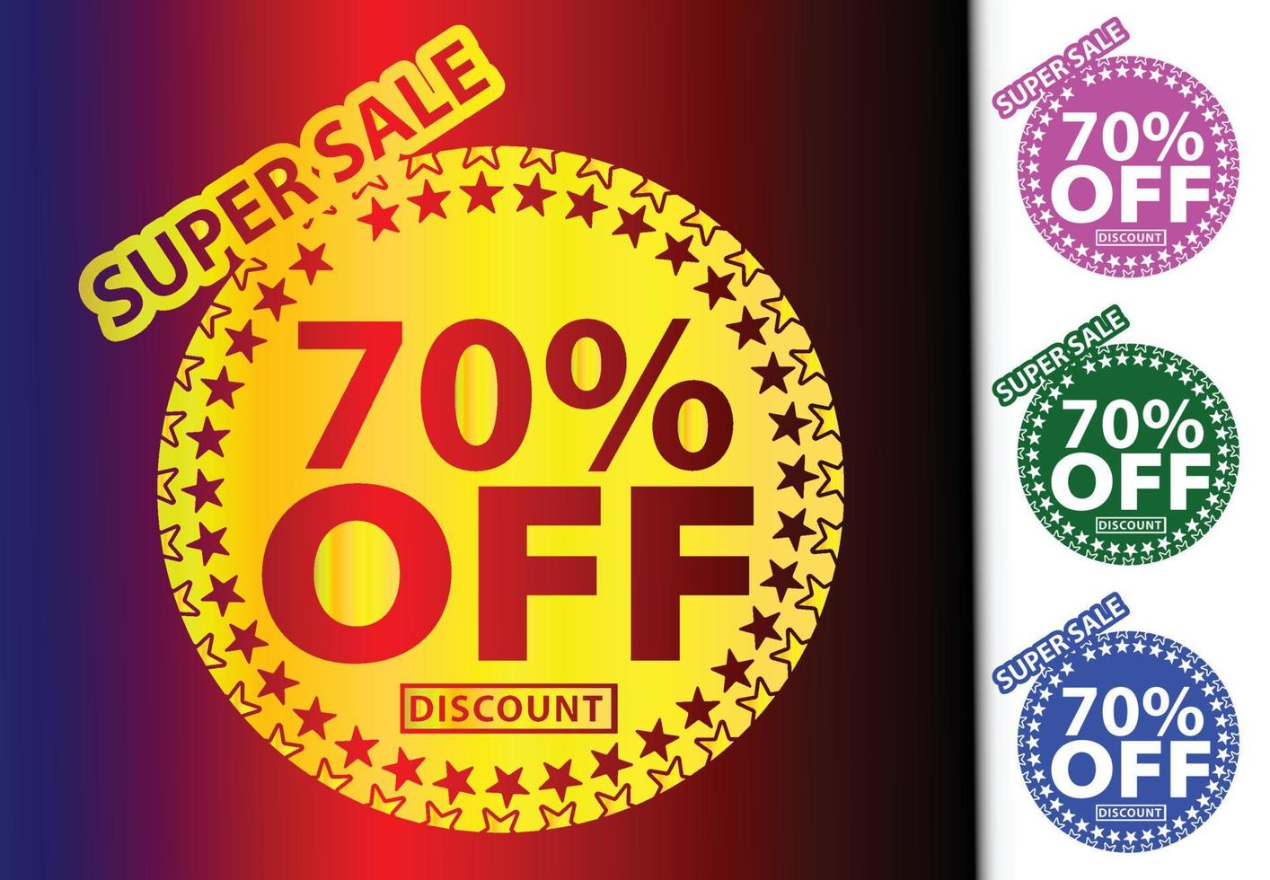 70 percent off new offer logo and icon design template vector