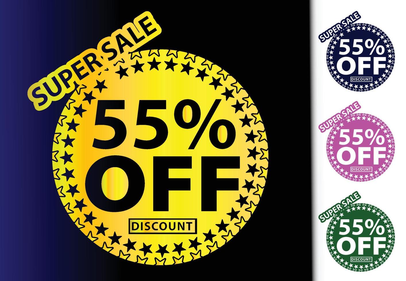 55 percent off new offer logo and icon design template vector