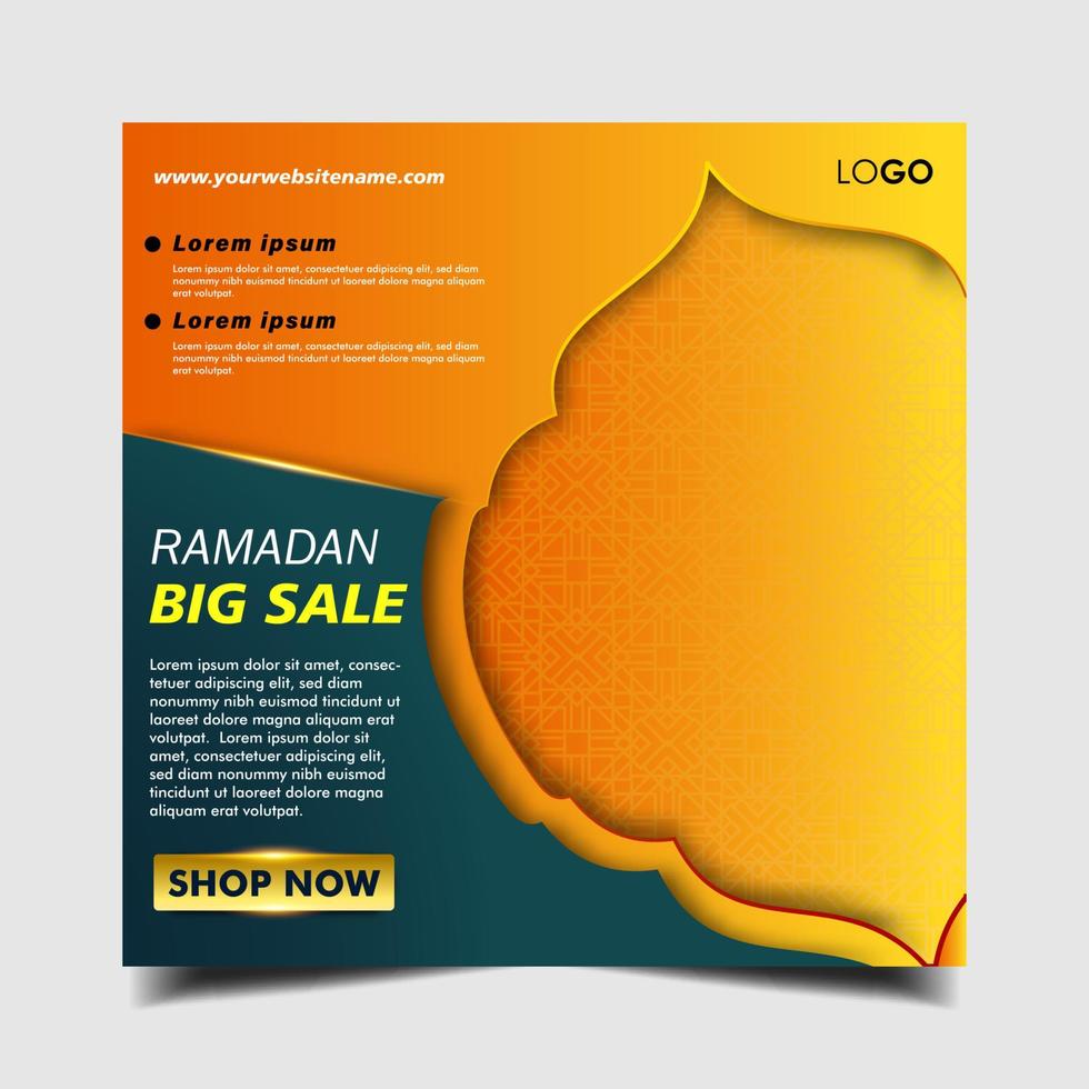 Ramadan sale social media template. ramadan super sale, mega sale and big vector