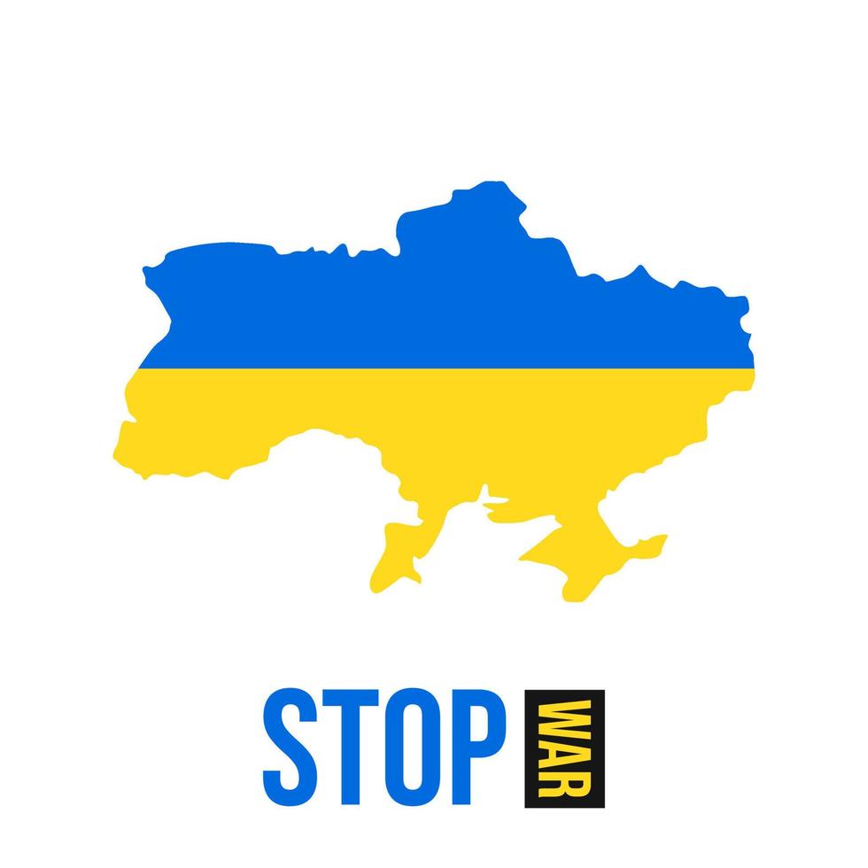 publicación en redes sociales de tipografía de guerra de ucrania vector