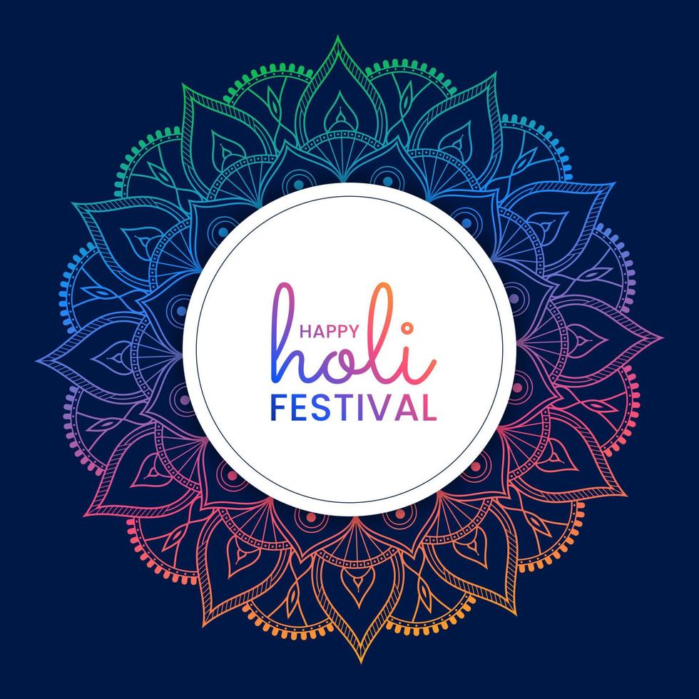 Happy Holi indian hindu festival of colors With mandala vector