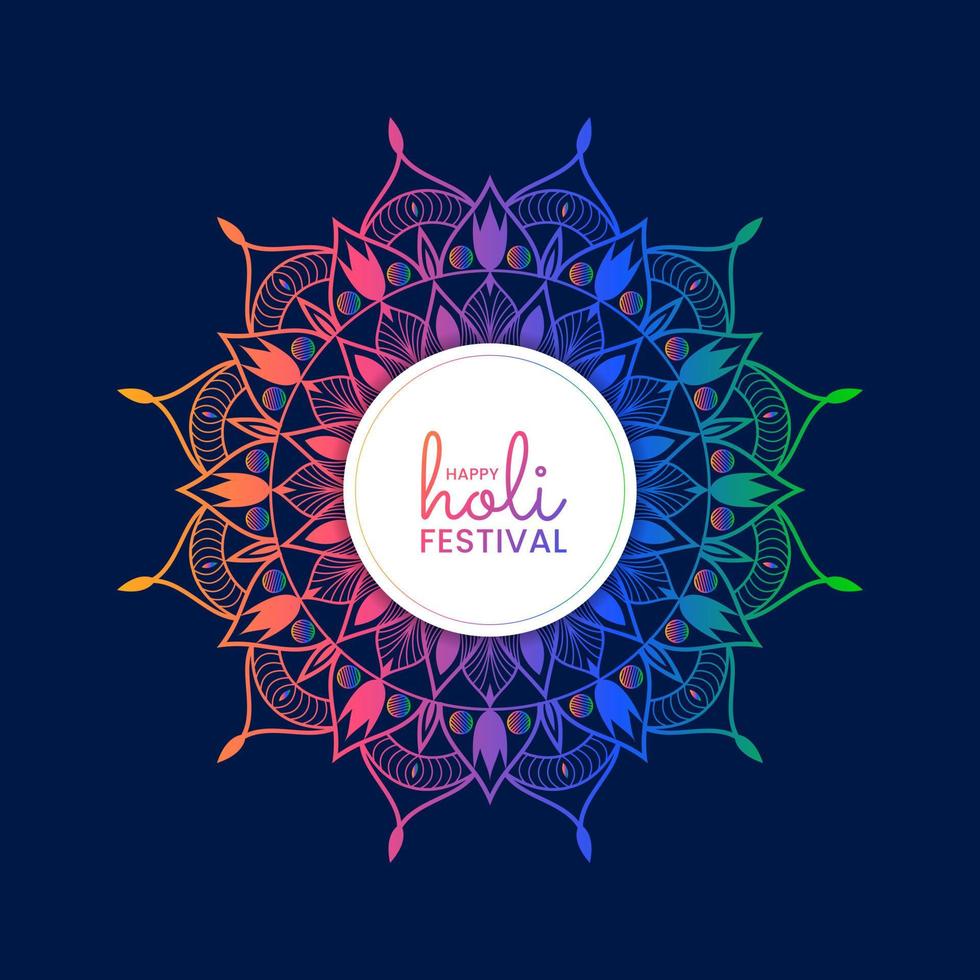 Happy Holi indian hindu festival of colors With mandala vector