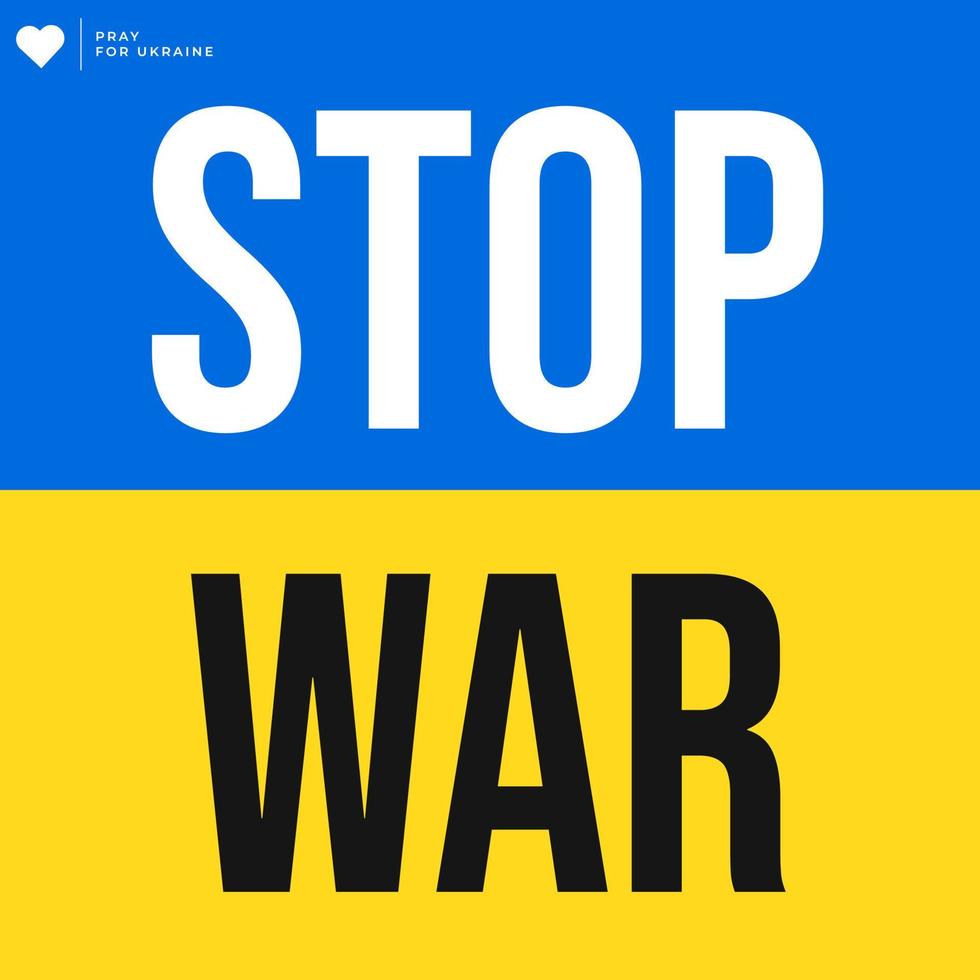 publicación en redes sociales de tipografía de guerra de ucrania vector