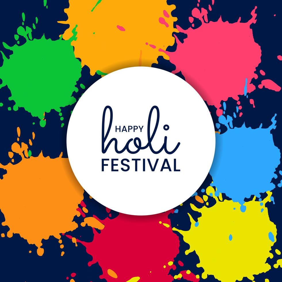 feliz holi festival hindú indio de colores con mandala vector