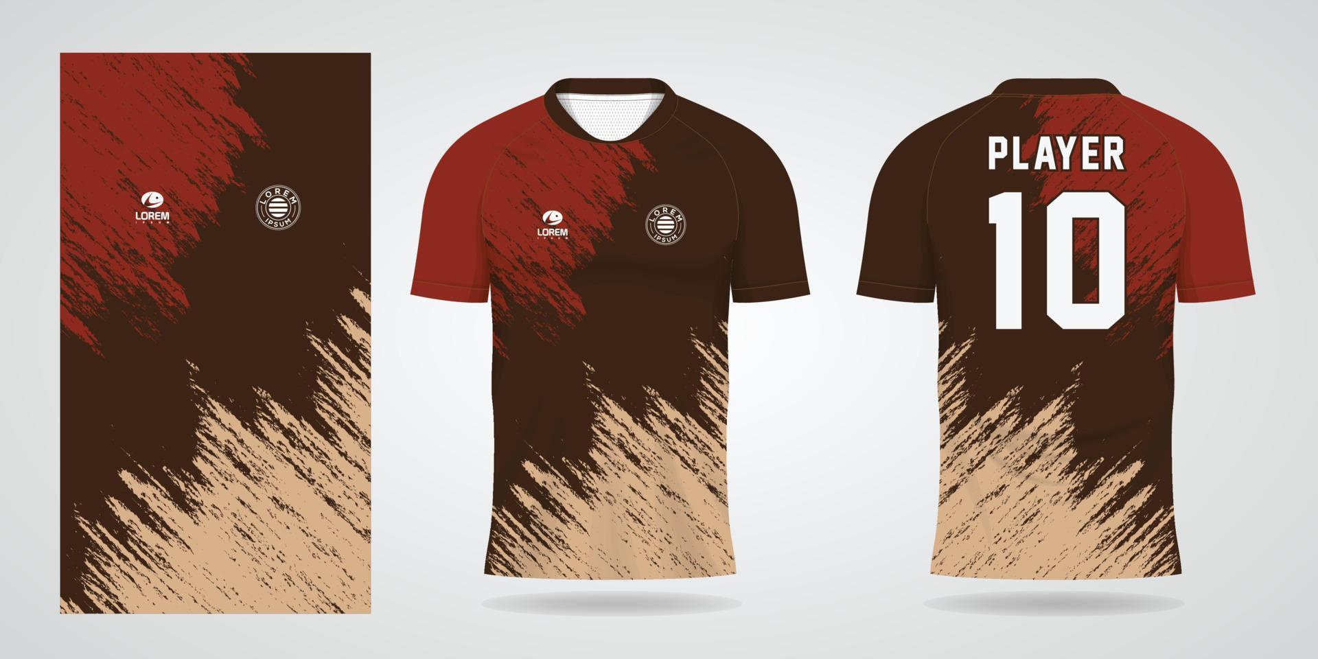 brown sports shirt jersey design template vector